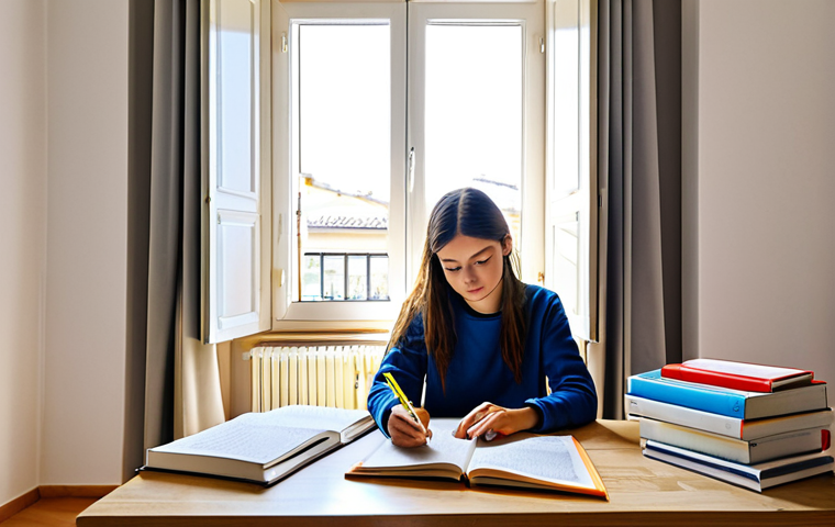 공인노무사 학습 도구 추천 - Study Session**

"A fully clothed student in a bright, modern Italian apartment, studying with an op...