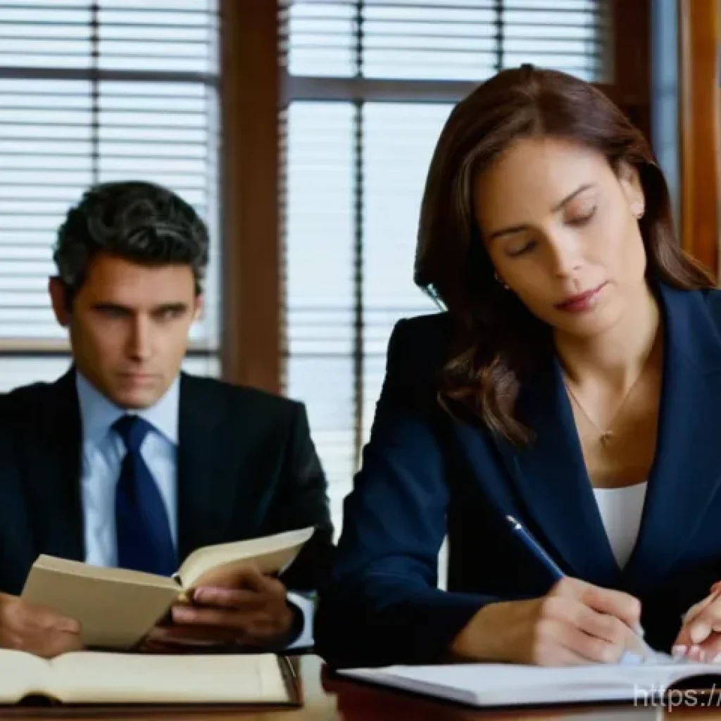 노무사와 근로계약 검토 사례 - **Prompt 1: Thorough Contract Review with Legal Counsel**
    A professional, well-dressed woman in ...