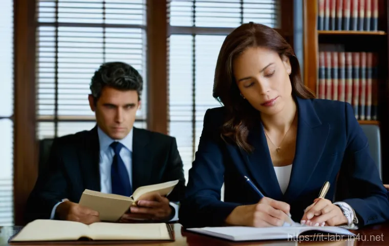 노무사와 근로계약 검토 사례 - **Prompt 1: Thorough Contract Review with Legal Counsel**
    A professional, well-dressed woman in ...