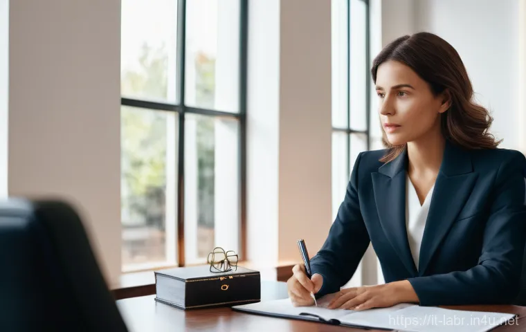 노무사와 근로계약 검토 사례 - **Prompt 1: Thorough Contract Review with Legal Counsel**
    A professional, well-dressed woman in ...