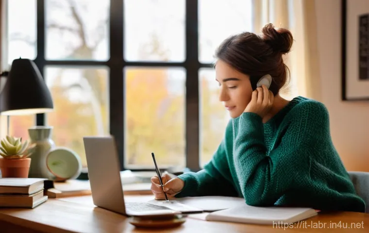 노무사 2차 실무 시험 준비 - **Prompt: Cozy Autumn Study Session**
A bright, warm image of a young woman in her mid-twenties,...