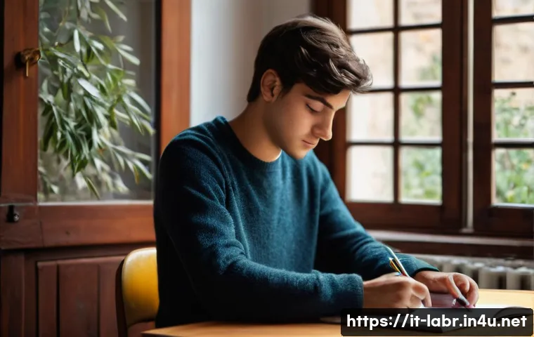 노무사 시험 전날 준비사항 - **A Moment of Calm Before the Exam**
"A young Italian student, appearing to be in their early tw...