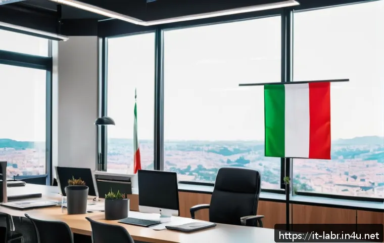 노무사로서의 전문성 강화 팁 - A modern Italian office environment showing a professional labor consultant in business attire, atte...